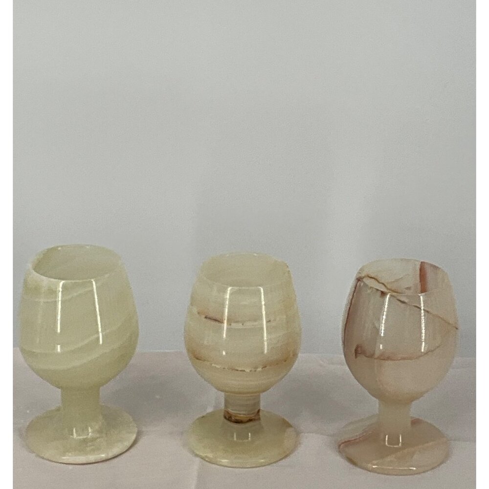 Onyxโ Marble Stone Goblets Set/3 Wine